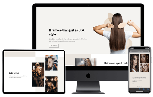 hair salon web design client