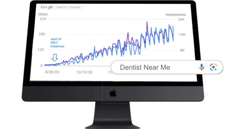 seo search graph results on a screen - insurrection digital